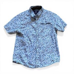 Youth Boys Sunrise Kingdom Floral Allover Print Button Down Short Sleeve Shirt -